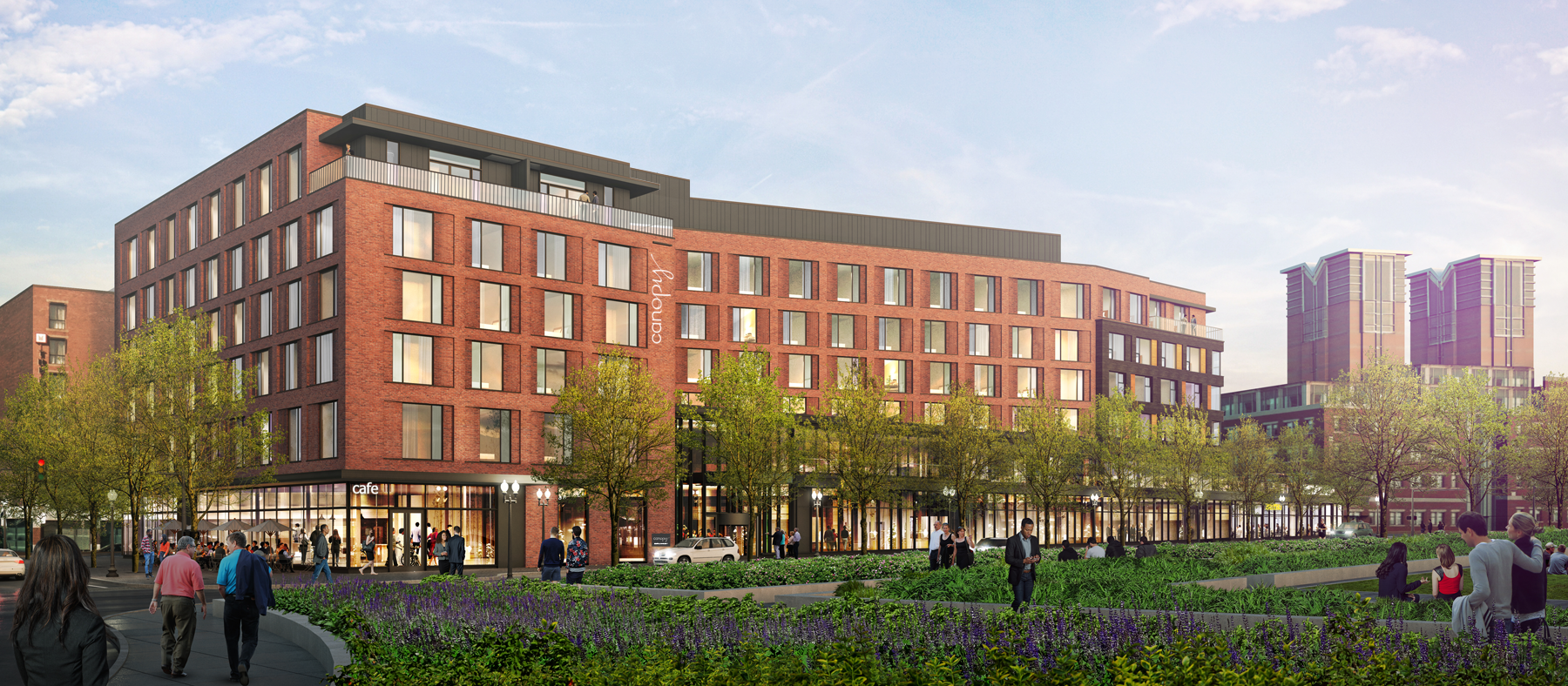 photo rendering of Haymarket Hotel and Retail on Parcel 9 on the Greenway