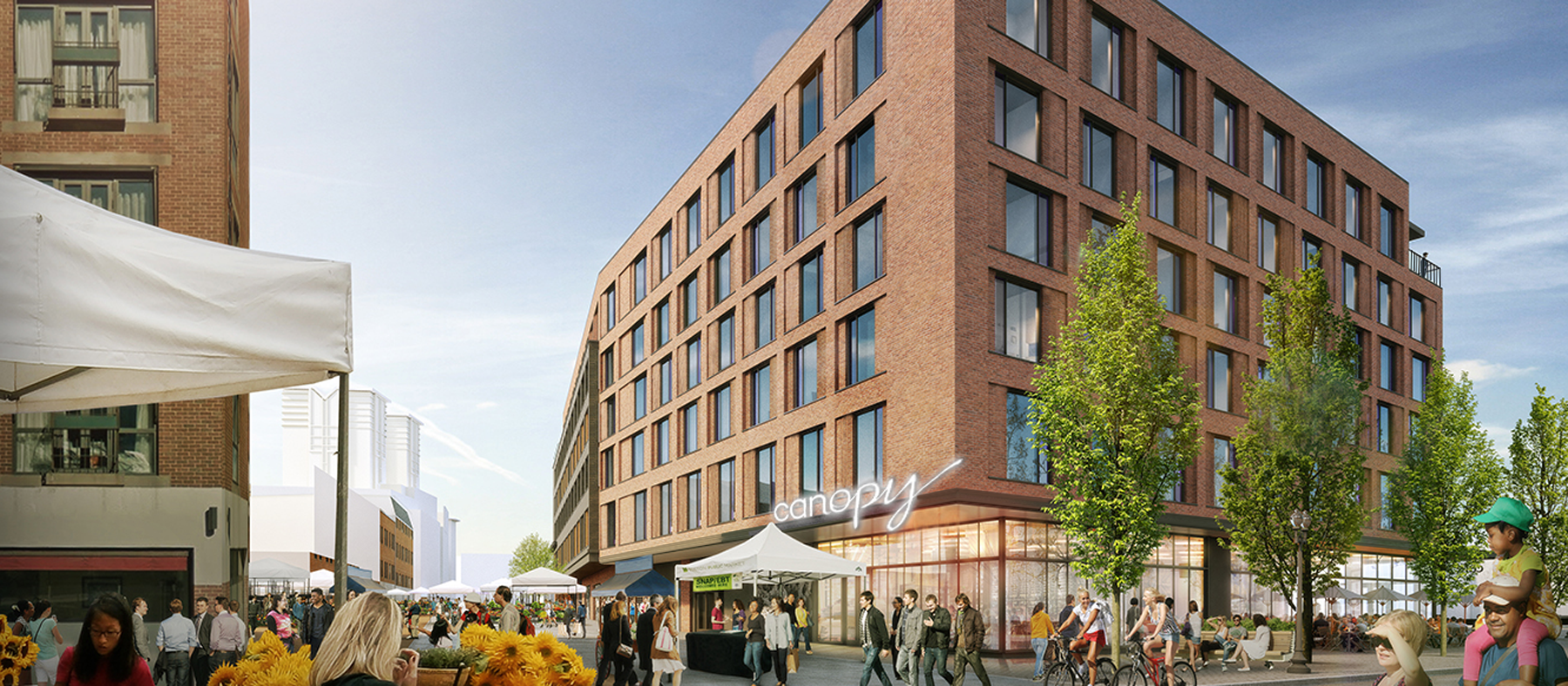 photo rendering of Haymarket Hotel and Retail on Parcel 9 on the Greenway